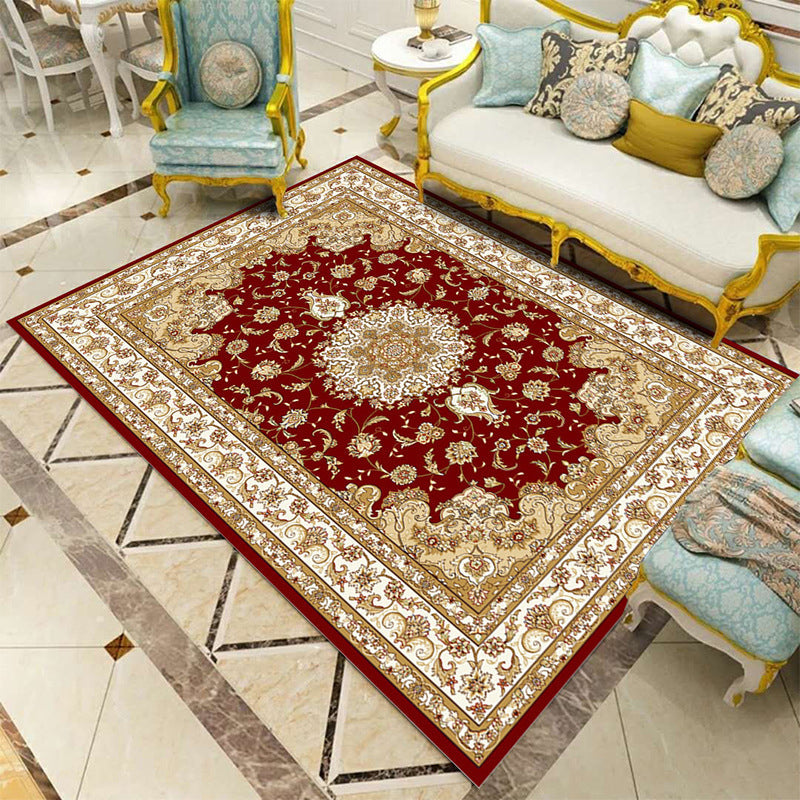 Avelena | Schöner mehrfarbiger Jacquard-Teppich aus Polypropylen traditioneller Teppich fleckenresistent waschbar rutschfeste Unterlage Teppich für Raum