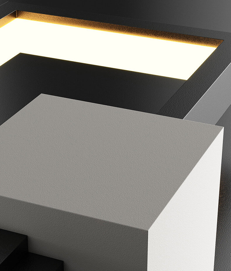 Avelena | Minimalistische Kreative Quadratische Rahmen Eisen Silikon LED Wandlampe