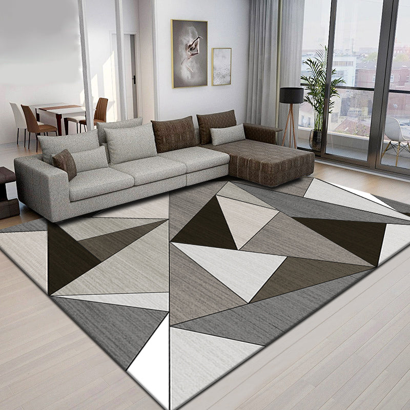 Avelena | Novelty Parlor Teppich Mehrfarbig Geometrisches Muster Innen Teppich Baumwollmischung Rutschfest Haustierfreundlicher Teppich