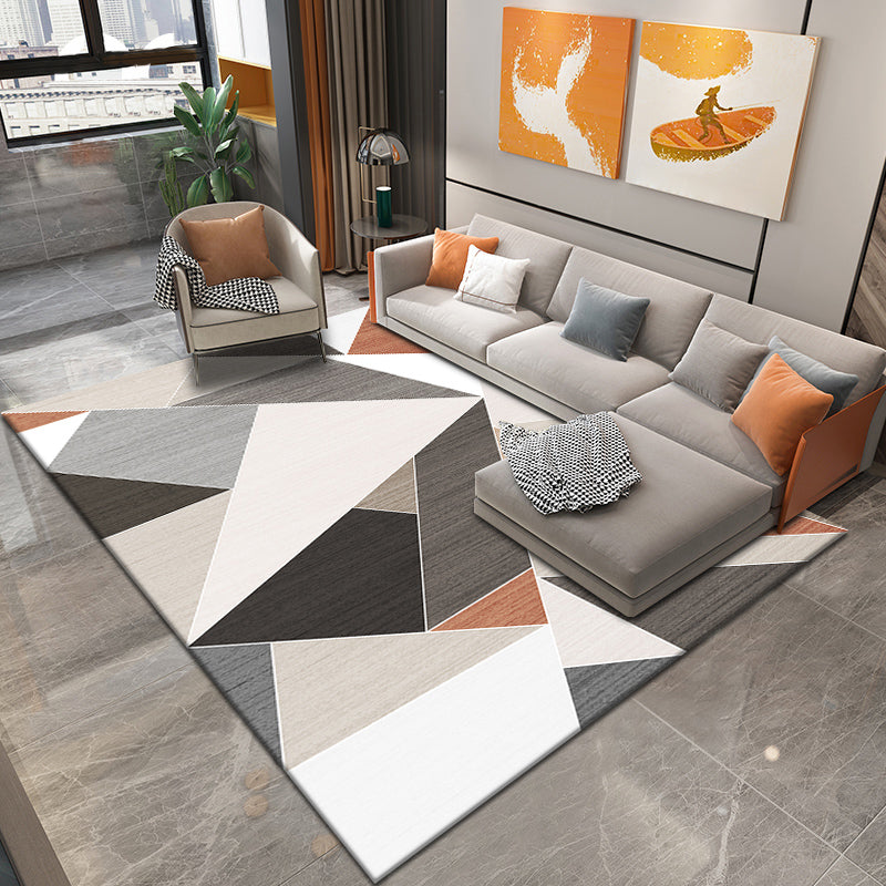 Avelena | Novelty Parlor Teppich Mehrfarbig Geometrisches Muster Innen Teppich Baumwollmischung Rutschfest Haustierfreundlicher Teppich
