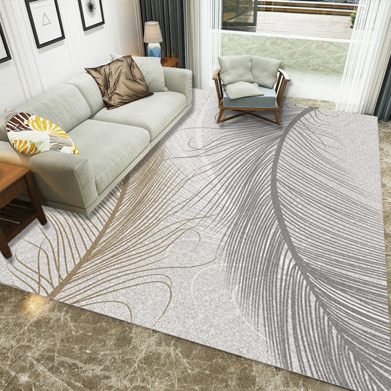 Avelena | Luxe Wohnzimmerteppich Mehrfarbig Pflanzen Indoor Teppich Synthetik Pflegeleicht Maschinenwaschbar Teppich