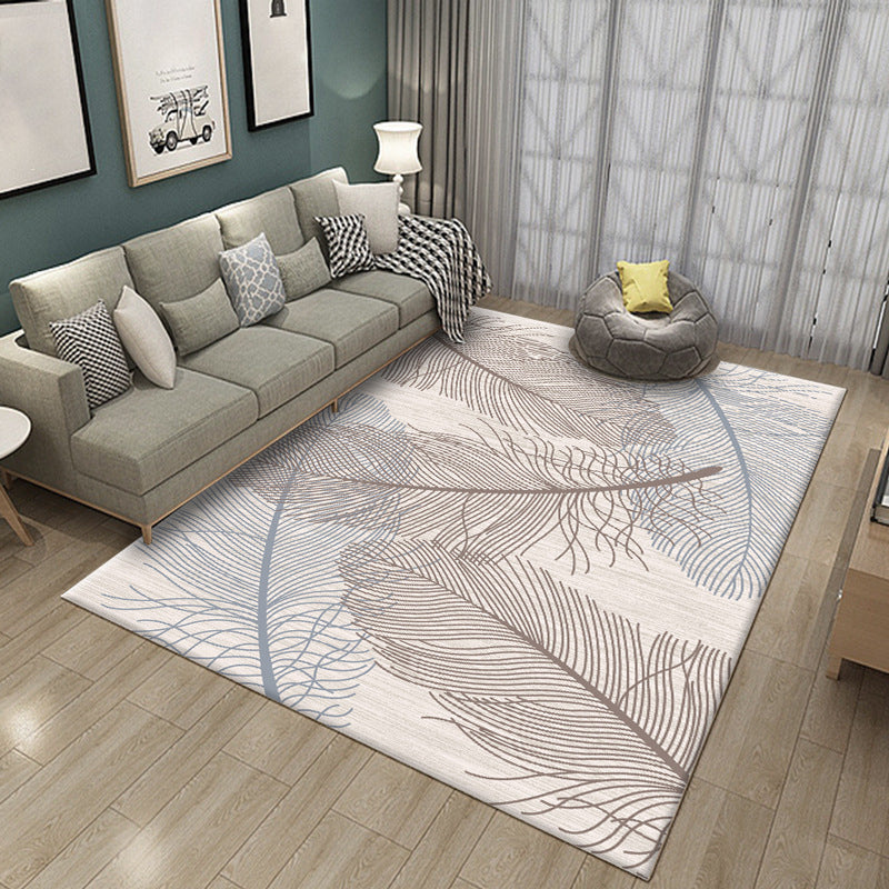 Avelena | Luxe Wohnzimmerteppich Mehrfarbig Pflanzen Indoor Teppich Synthetik Pflegeleicht Maschinenwaschbar Teppich