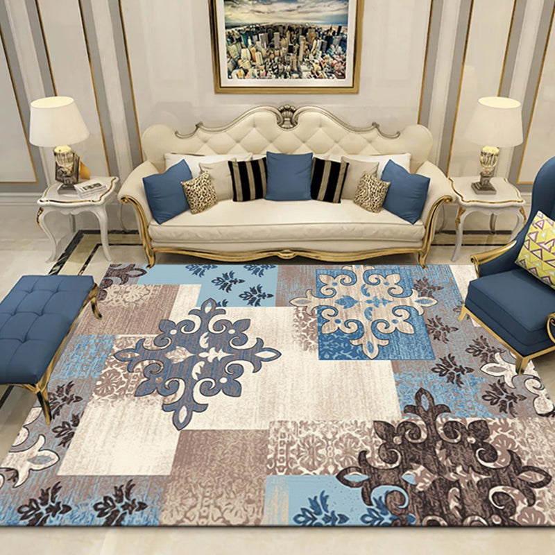 Avelena | Native American Wohnzimmerteppich Multi-Color Geometrisches Muster Indoor Teppich Polyester Haustierfreundlicher Waschbarer Teppich