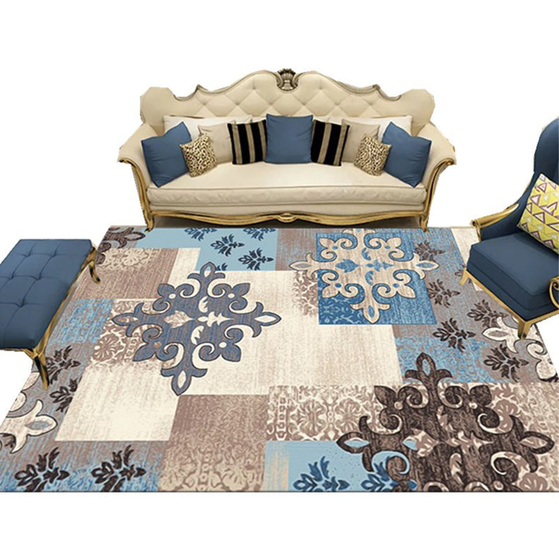 Avelena | Native American Wohnzimmerteppich Multi-Color Geometrisches Muster Indoor Teppich Polyester Haustierfreundlicher Waschbarer Teppich