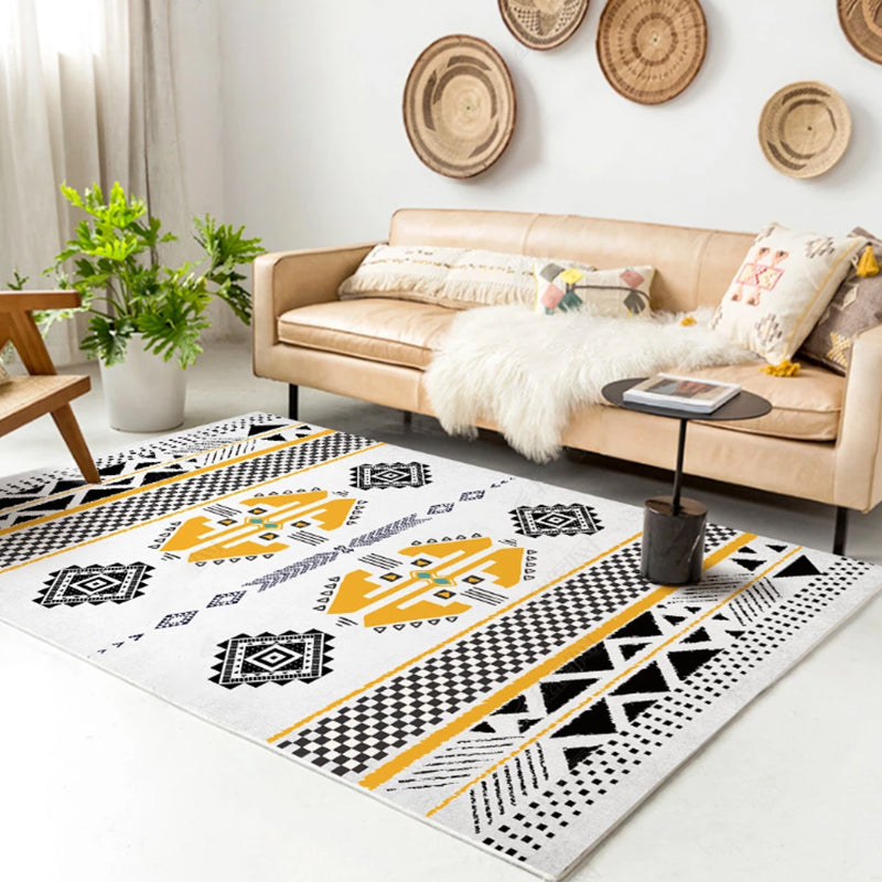 Avelena | Native American Linie Druck Teppich Multi Color Polypropylen Teppich Haustierfreundlich Rutschfeste Rückseite Maschinenwaschbar Teppich für Wohnzimmer