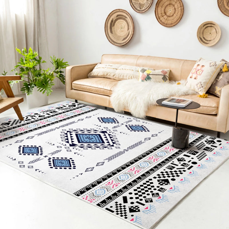 Avelena | Native American Linie Druck Teppich Multi Color Polypropylen Teppich Haustierfreundlich Rutschfeste Rückseite Maschinenwaschbar Teppich für Wohnzimmer