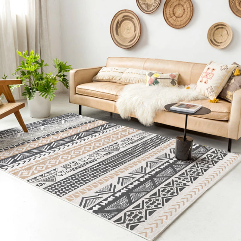 Avelena | Native American Linie Druck Teppich Multi Color Polypropylen Teppich Haustierfreundlich Rutschfeste Rückseite Maschinenwaschbar Teppich für Wohnzimmer