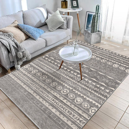 Avelena | Native American Linie Druck Teppich Multi Color Polypropylen Teppich Haustierfreundlich Rutschfeste Rückseite Maschinenwaschbar Teppich für Wohnzimmer
