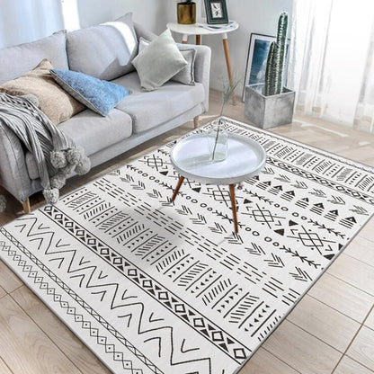 Avelena | Native American Linie Druck Teppich Multi Color Polypropylen Teppich Haustierfreundlich Rutschfeste Rückseite Maschinenwaschbar Teppich für Wohnzimmer