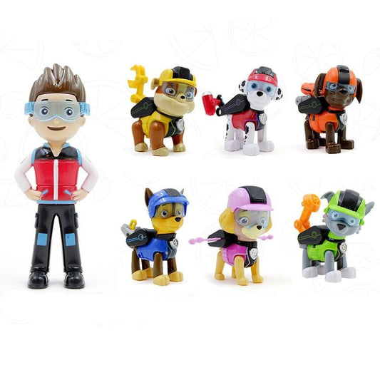 Avelena | Paw Patrol Spaßspielzeug-Set – Komplettes Rettungsteam Actionfiguren mit Fahrzeug