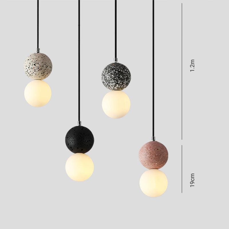 Avelena | Valentina Moderne Ball LED Pendelleuchten Schwarz Weiß Glas