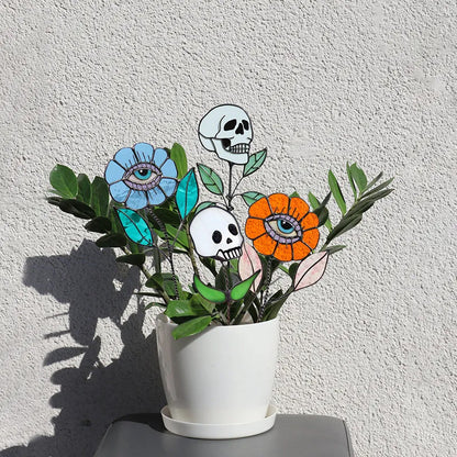 Avelena | Frühe Halloween Schädel Gefärbtes Glas Pflanze