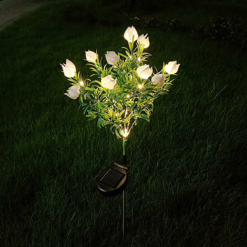 Avelena | Moderne Kreative Wasserdichte Imitation Gardenia LED Solarleuchte für Außen Terrasse