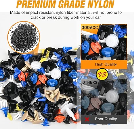 Avelena | Auto Befestigungsclips Set | Nylon Clips mit Werkzeug | Universal für Stoßstangen & Türverkleidung