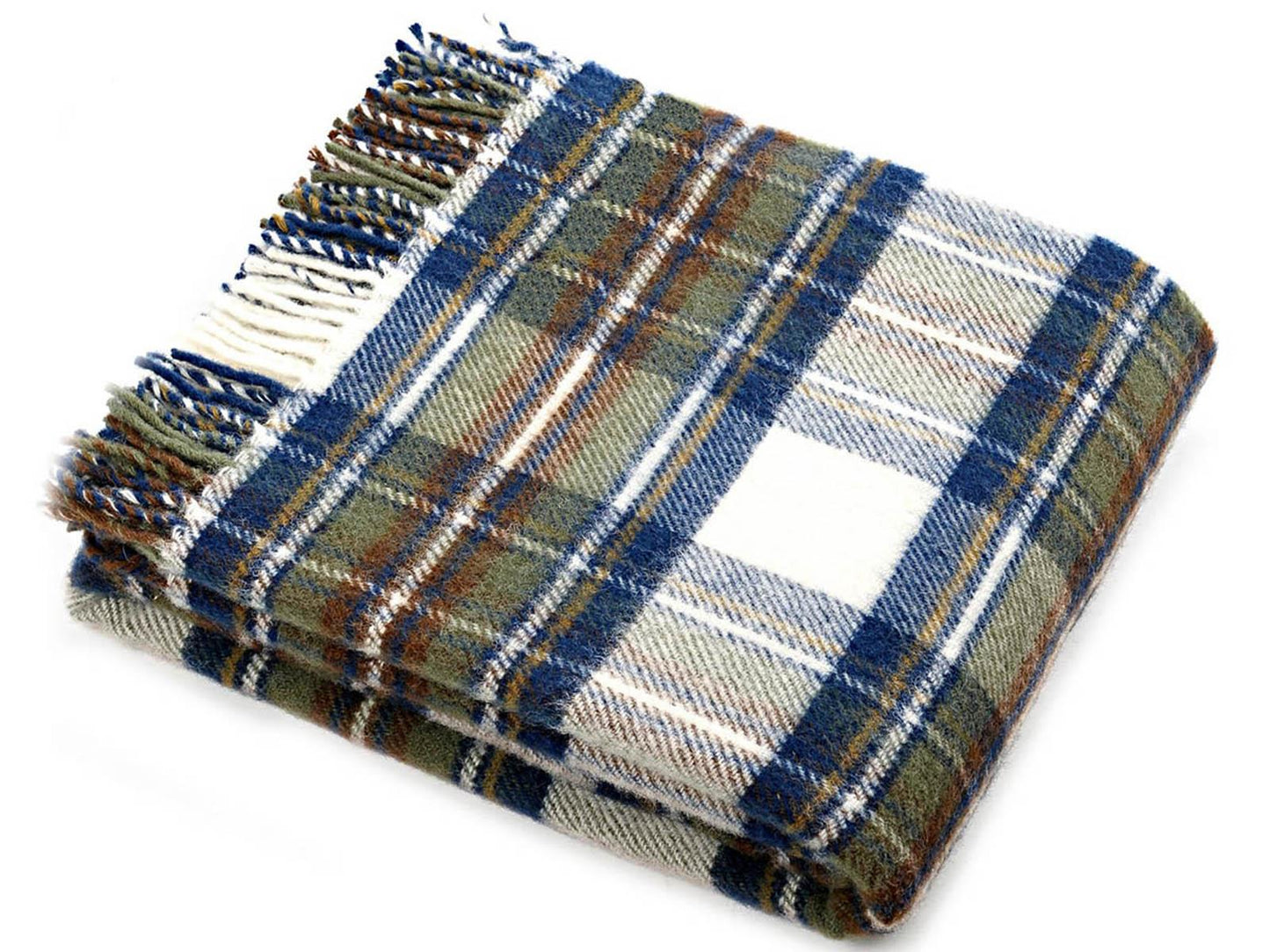 Avelena | Tartan Reine Neue Wolle Decke Gedämpft Blau Stewart