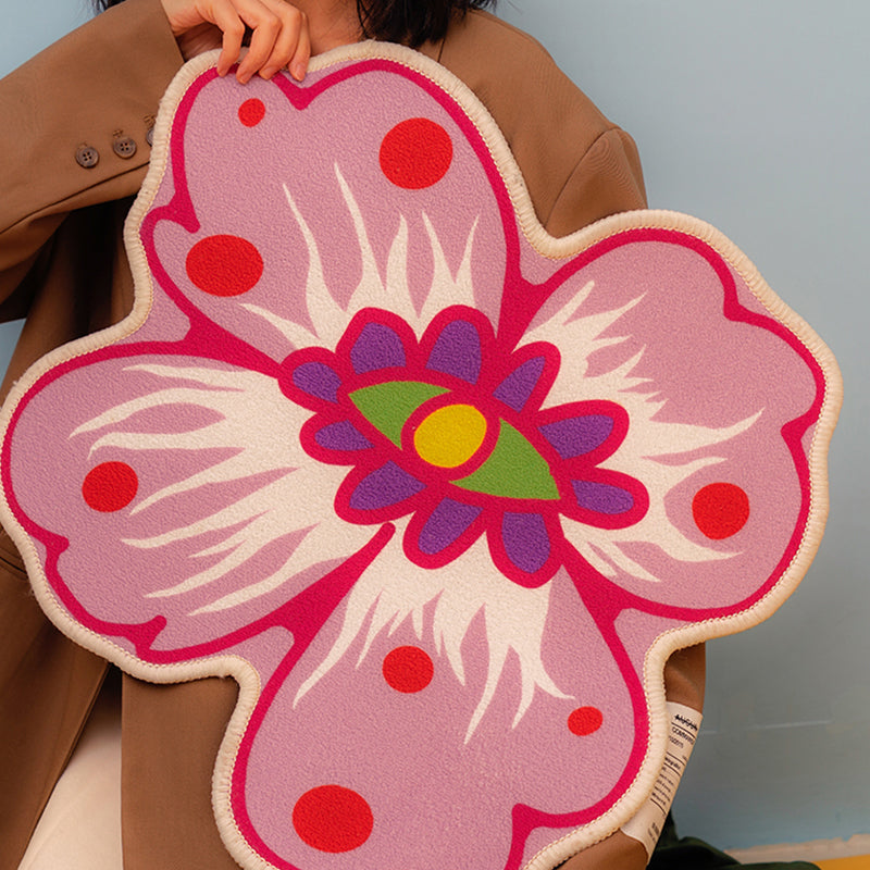 Avelena | Novelty Shape Pflanze Teppich Mehrfarbig Fancier Bereich Teppich Polypropylen Rutschfeste Rückseite Fleckenbeständiger Teppich für Raum