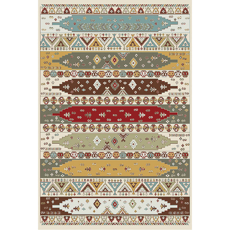 Avelena | Boho Parlor Teppich Mehrfarbig Geometrisch Bedruckter Bereich Teppich Synthetik Rutschfest Haustierfreundlich Pflegeleicht Innen Teppich
