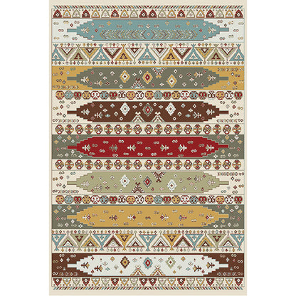 Avelena | Boho Parlor Teppich Mehrfarbig Geometrisch Bedruckter Bereich Teppich Synthetik Rutschfest Haustierfreundlich Pflegeleicht Innen Teppich