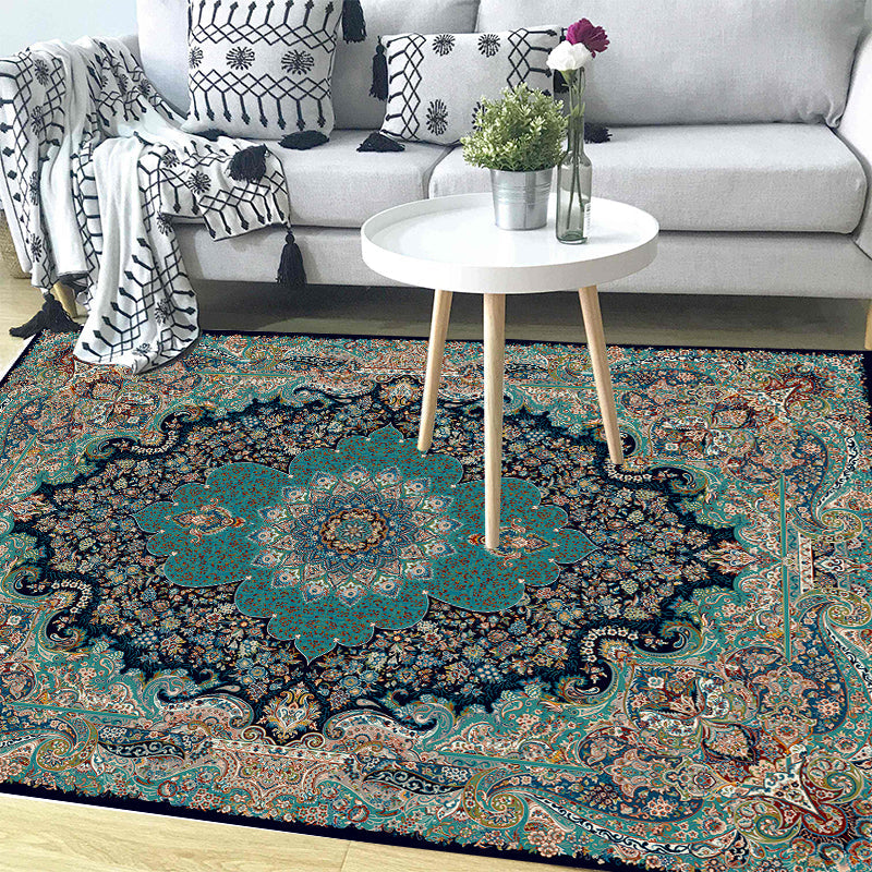Avelena | Boho Parlor Teppich Mehrfarbig Geometrisch Bedruckter Bereich Teppich Synthetik Rutschfest Haustierfreundlich Pflegeleicht Innen Teppich