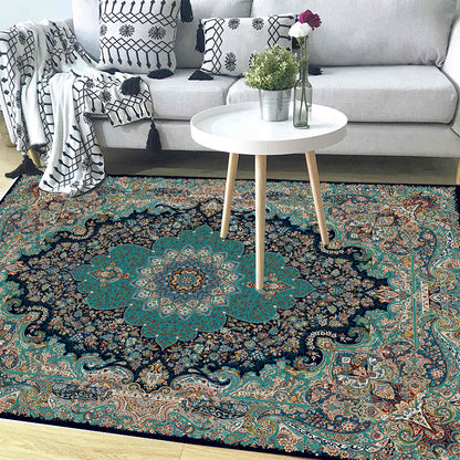 Avelena | Boho Parlor Teppich Mehrfarbig Geometrisch Bedruckter Bereich Teppich Synthetik Rutschfest Haustierfreundlich Pflegeleicht Innen Teppich