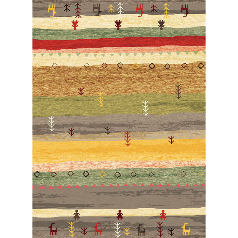Avelena | Boho Parlor Teppich Mehrfarbig Geometrisch Bedruckter Bereich Teppich Synthetik Rutschfest Haustierfreundlich Pflegeleicht Innen Teppich