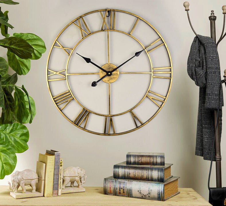 Avelena | Vintage Eisen Große Retro Wanduhr