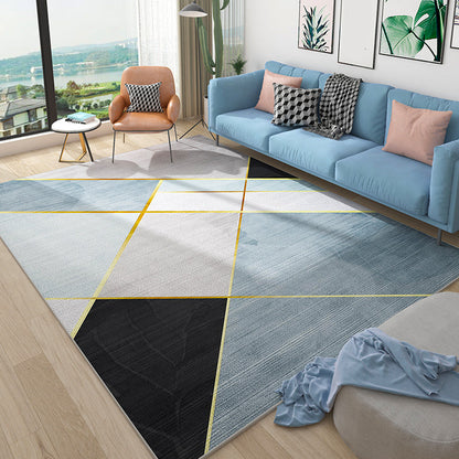Avelena | Simplicity Geometrischer Druck Teppich Multi-Color Polypropylen Bereichsteppich Rutschfest Maschinenwaschbarer Innen Teppich für Parlor