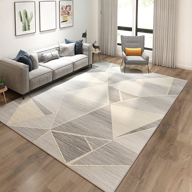Avelena | Simplicity Geometrischer Druck Teppich Multi-Color Polypropylen Bereichsteppich Rutschfest Maschinenwaschbarer Innen Teppich für Parlor