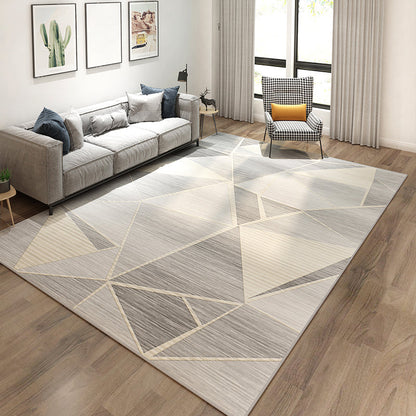 Avelena | Simplicity Geometrischer Druck Teppich Multi-Color Polypropylen Bereichsteppich Rutschfest Maschinenwaschbarer Innen Teppich für Parlor