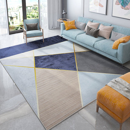 Avelena | Simplicity Geometrischer Druck Teppich Multi-Color Polypropylen Bereichsteppich Rutschfest Maschinenwaschbarer Innen Teppich für Parlor
