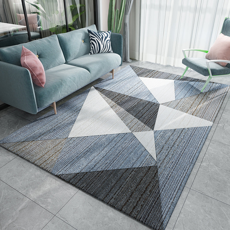 Avelena | Simplicity Geometrischer Druck Teppich Multi-Color Polypropylen Bereichsteppich Rutschfest Maschinenwaschbarer Innen Teppich für Parlor