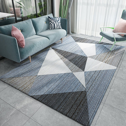 Avelena | Simplicity Geometrischer Druck Teppich Multi-Color Polypropylen Bereichsteppich Rutschfest Maschinenwaschbarer Innen Teppich für Parlor