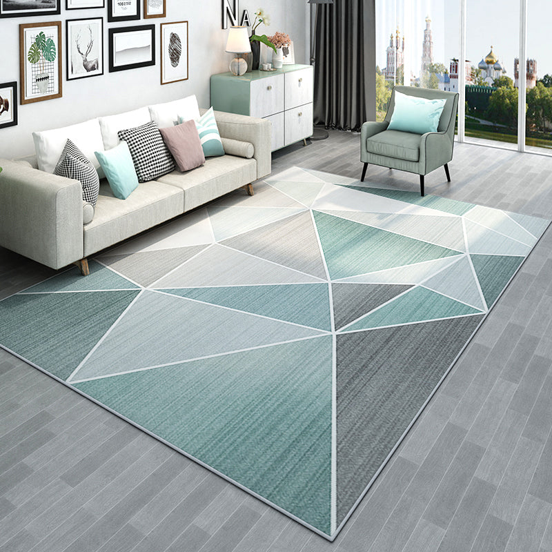 Avelena | Simplicity Geometrischer Druck Teppich Multi-Color Polypropylen Bereichsteppich Rutschfest Maschinenwaschbarer Innen Teppich für Parlor