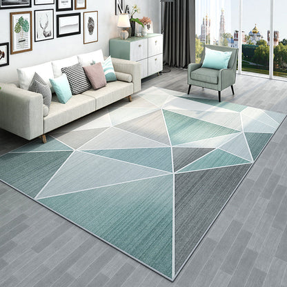 Avelena | Simplicity Geometrischer Druck Teppich Multi-Color Polypropylen Bereichsteppich Rutschfest Maschinenwaschbarer Innen Teppich für Parlor