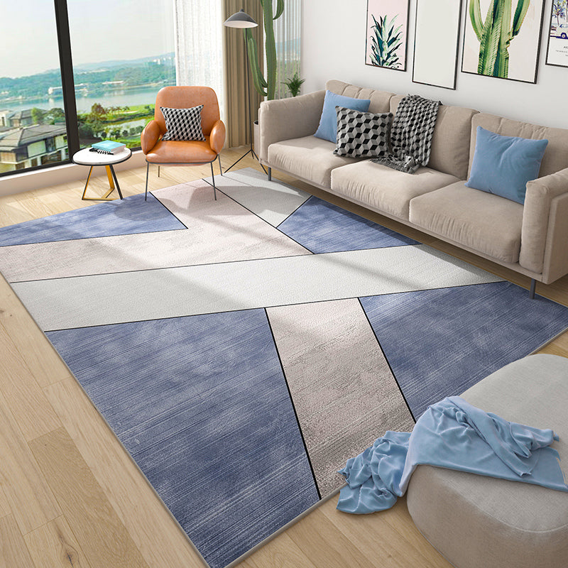Avelena | Simplicity Geometrischer Druck Teppich Multi-Color Polypropylen Bereichsteppich Rutschfest Maschinenwaschbarer Innen Teppich für Parlor