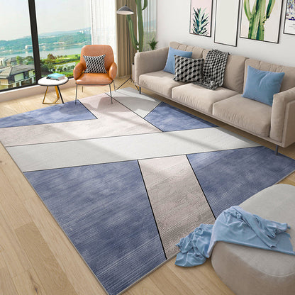 Avelena | Simplicity Geometrischer Druck Teppich Multi-Color Polypropylen Bereichsteppich Rutschfest Maschinenwaschbarer Innen Teppich für Parlor