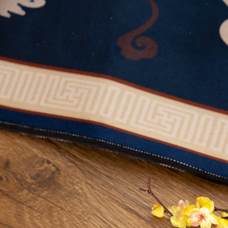 Avelena | Asiatischer Wohnzimmerteppich Bunt Chinese Bedruckter Teppich Polyester Rutschfeste Unterseite Haustierfreundlicher Innenteppich