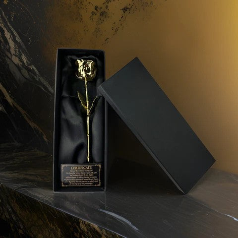 Avelena | 24K vergoldete Rose Ein zeitloses Geschenk in luxuriösem Geschenkkarton