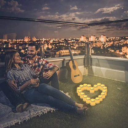 Avelena | Batteriebetriebene LED-Teelichter mit warmweißem Flackereffekt