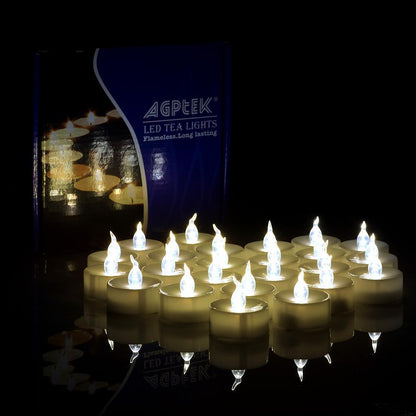 Avelena | 24-teilig: Warmweiß Teelichter Timer Flameless Rauchfrei Kerzen