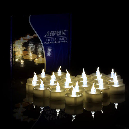 Avelena | 24-teilig: Warmweiß Teelichter Timer Flameless Rauchfrei Kerzen