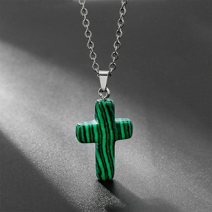 Avelena | Natürliche Edelsteine Kreuz Halskette Eine Spirituelle Schmuckerfahrung