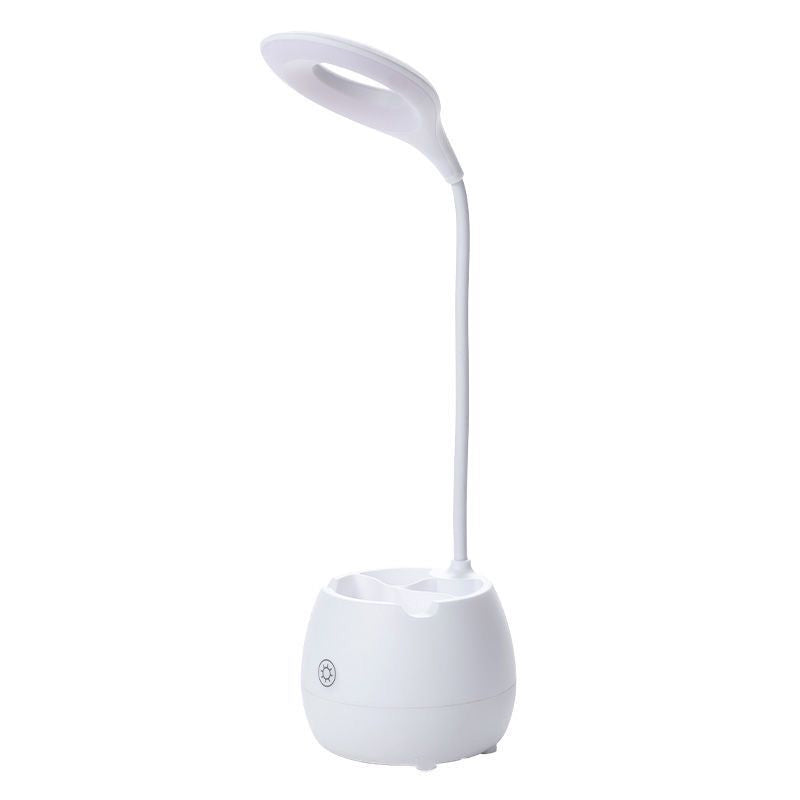 Avelena | Blau/Rosa/Weiß/Gelb Led Schreibtischlampe mit Pinselhalter Usb Ladung Touchsensor Schreibtischlampe mit Flexiblem Arm