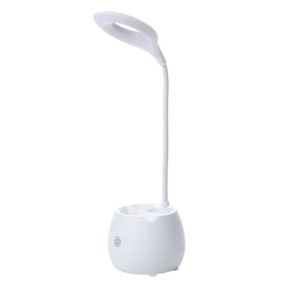 Avelena | Blau/Rosa/Weiß/Gelb Led Schreibtischlampe mit Pinselhalter Usb Ladung Touchsensor Schreibtischlampe mit Flexiblem Arm