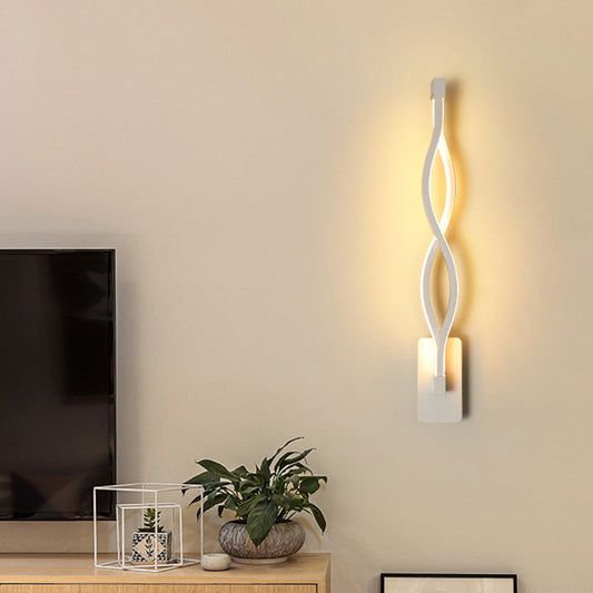 Avelena | Weiße geometrisch geformte Wandlampe Einfachheit LED Metall Wandlampe Wandleuchte für Treppenhaus