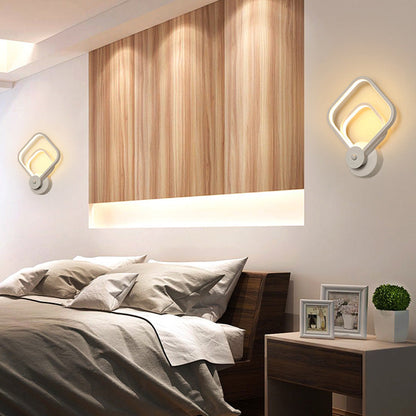 Avelena | Weiße geometrisch geformte Wandlampe Einfachheit LED Metall Wandlampe Wandleuchte für Treppenhaus