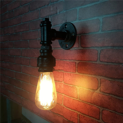 Avelena | Industrielle Rohrsteckdosen-Wandleuchte Einzelne Metall-Wandlampe für Flur