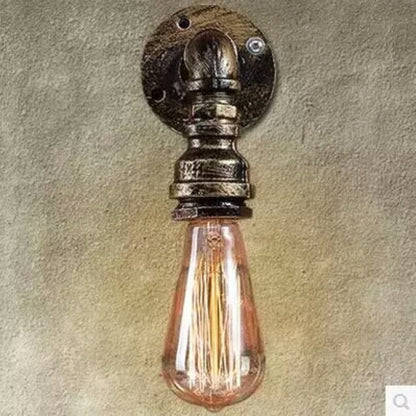 Avelena | Industrielle Rohrsteckdosen-Wandleuchte Einzelne Metall-Wandlampe für Flur