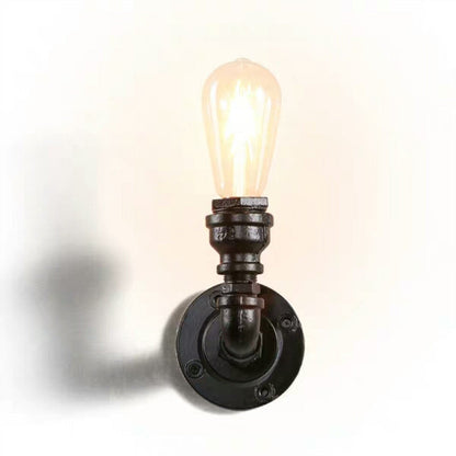 Avelena | Industrielle Rohrsteckdosen-Wandleuchte Einzelne Metall-Wandlampe für Flur