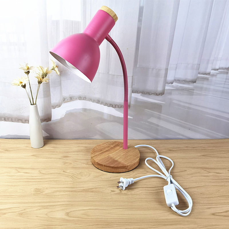 Avelena | Flexible Gänsehals Metall Leselampe Nordischer Stil Einfach Nachttischlampe mit Uhren-Schirm